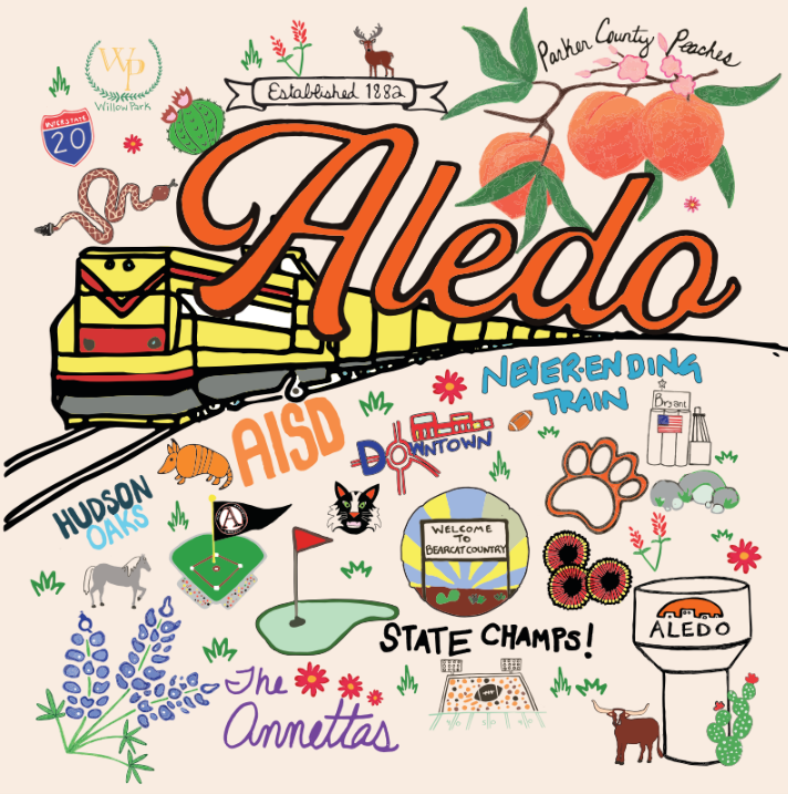Illustrated Aledo Print